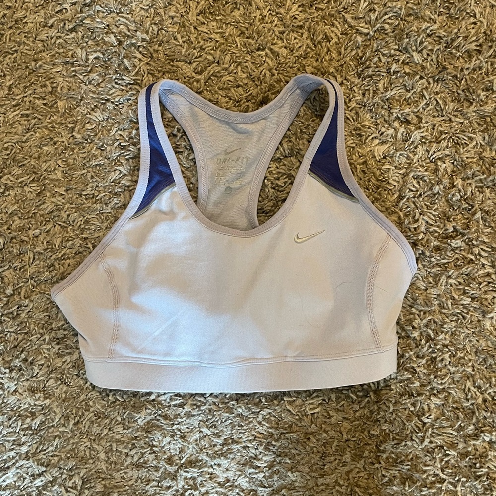 Light and dark purple Dry Fit Nike sports bra